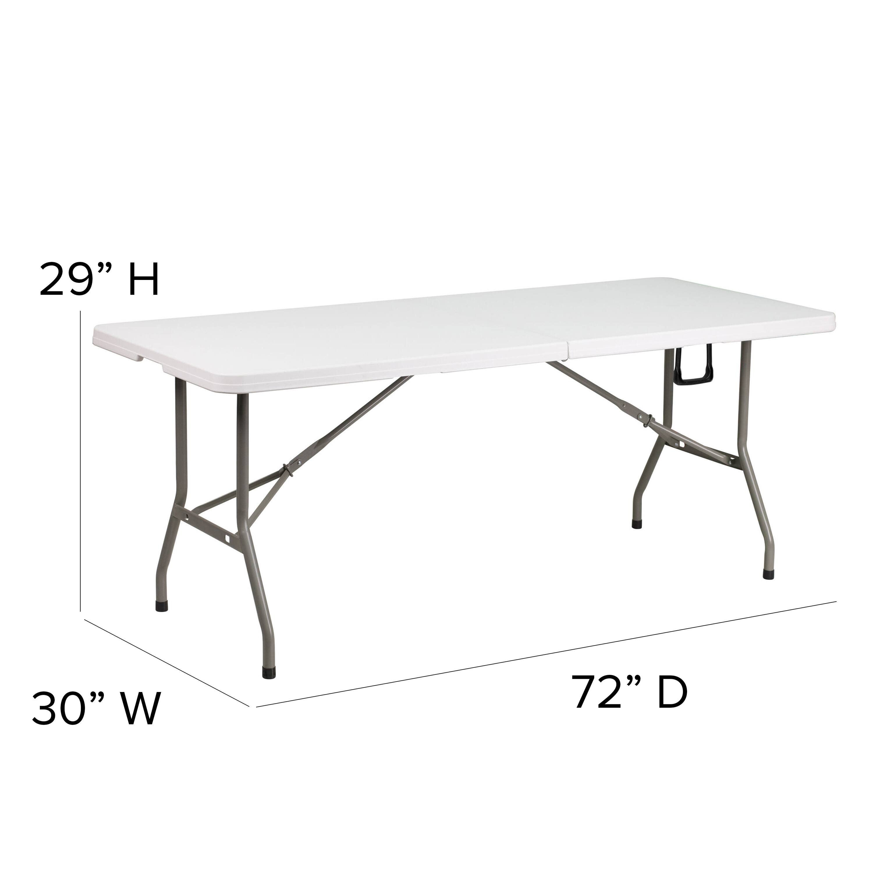 Alt View 12. Alamont Home - Elon 6-Foot Bi-Fold Granite White Plastic Banquet and Event Folding Table with Handle - Granite White.