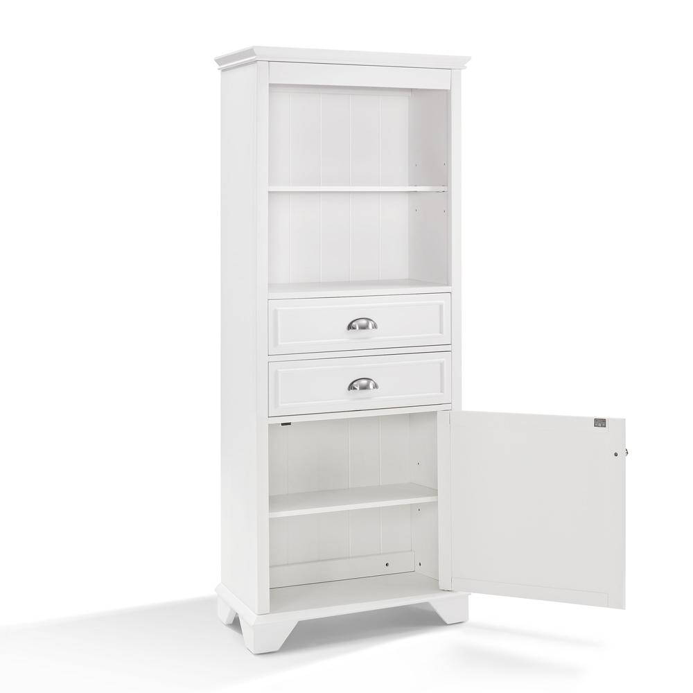 Left. Crosley Furniture - Lydia Tall Storage Cabinet - White.