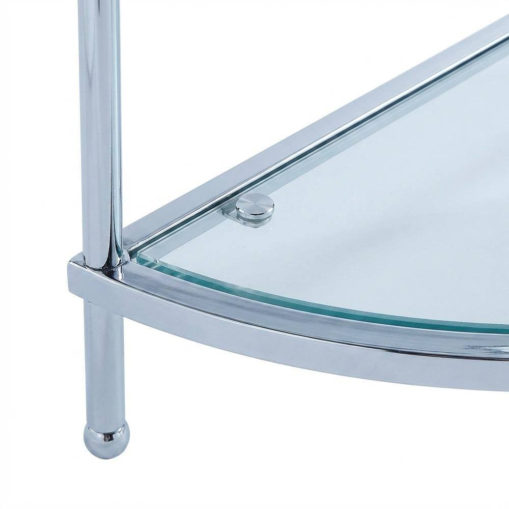 Left. FurniFact - Accent table in sleek design with sturdy construction for versatile space use - Clear.