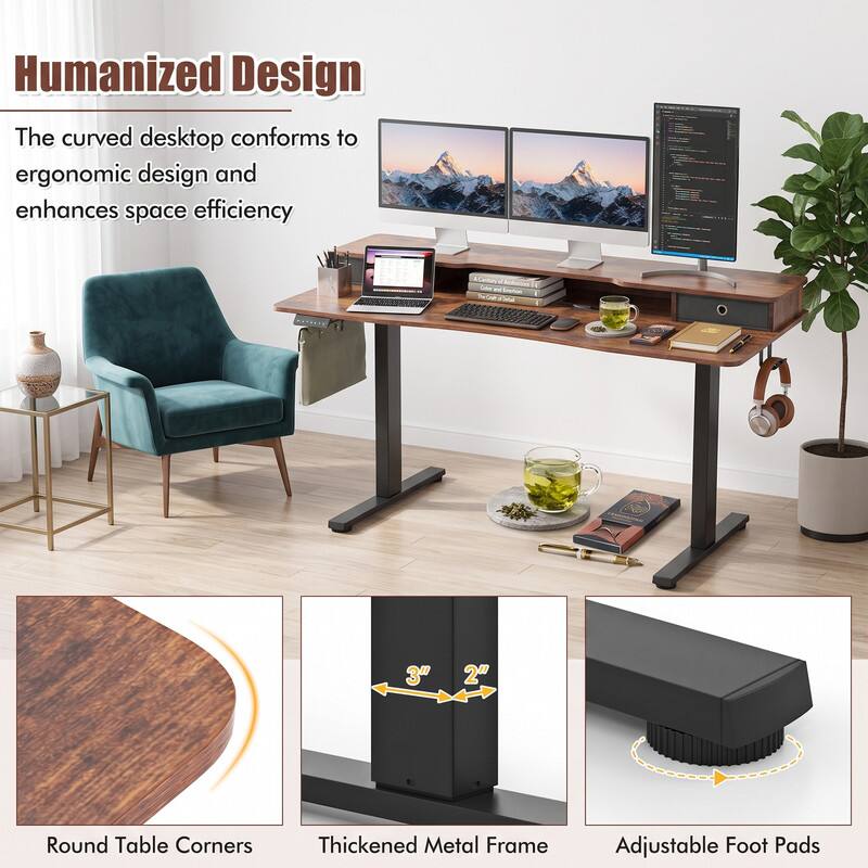 Humanized Design

The curved desktop conforms to ergonomic design and enhances space efficiency

3" Round Table Corners
2" Thickened Metal Frame
Adjustable Foot Pads