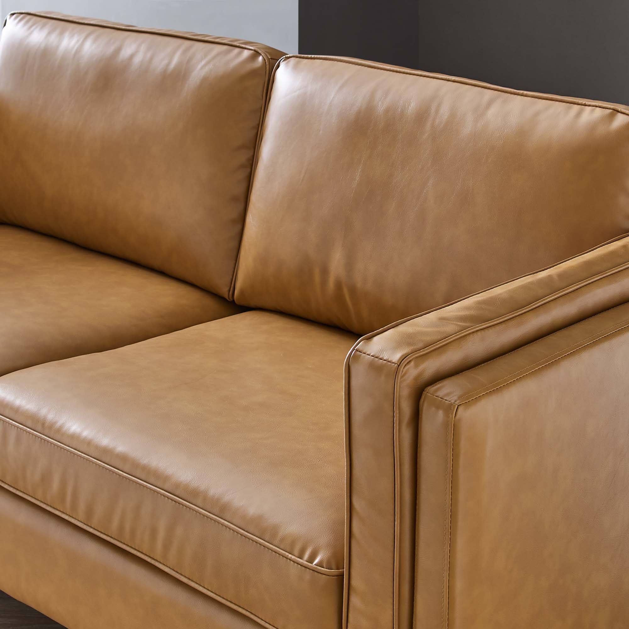 Alt View 1. Modway - Kaiya Vegan Leather Sofa by Modway - Tan.