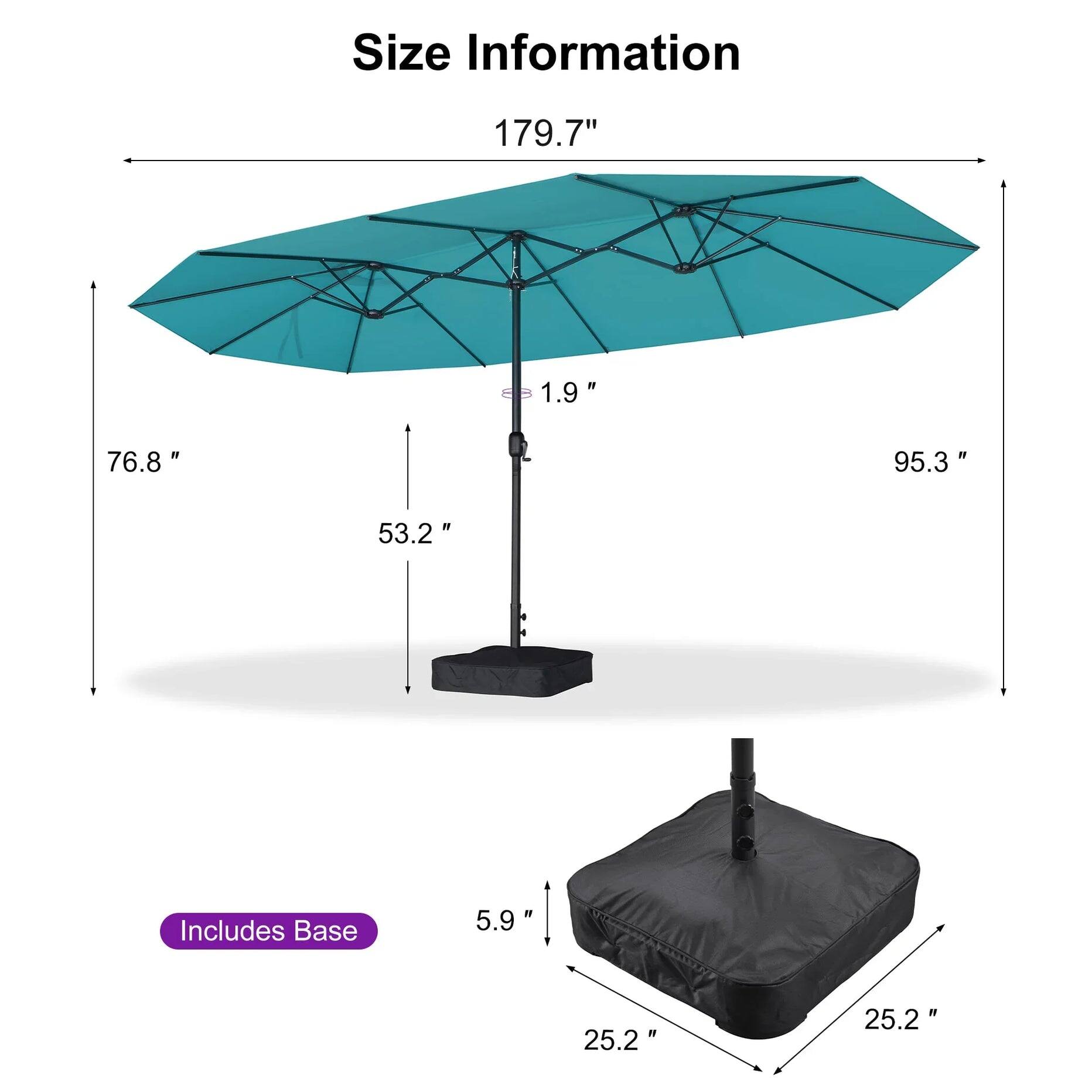 Size Information  
179.7"  
76.8"  
95.3"  
53.2"  
1.9"  
Includes Base  
5.9"  
25.2"  
25.2"