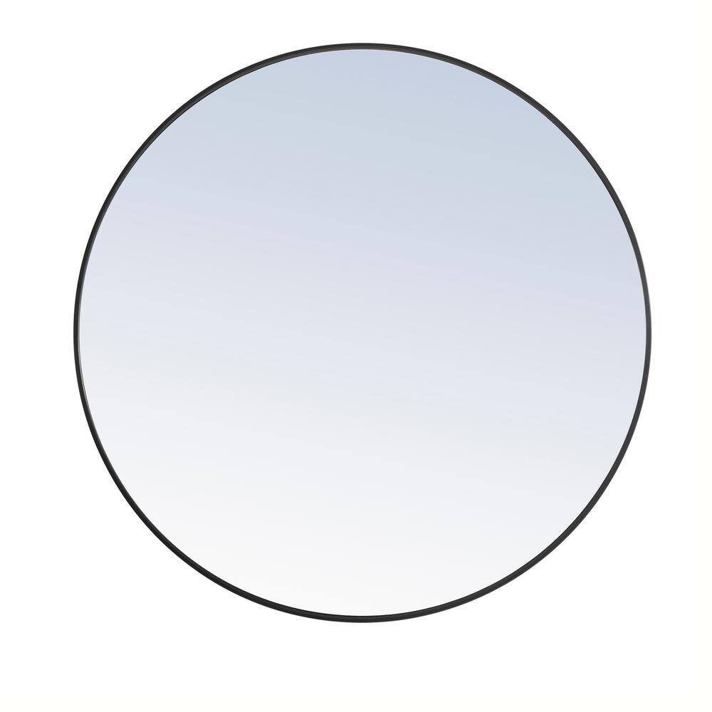 Alt View 4. Elegant Decor - Metal frame Round Mirror 42 inch Black finish - Black.