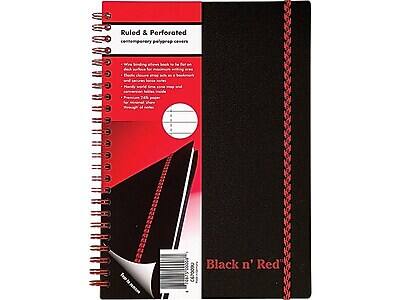 Ruled & Perforated  
Contemporary paperprop covers

- Write, sketch, or jot down notes with ease
- Extra space for margin writing and notes
- Handy closure strap with a bookmark
- Premium quality paper
- 240 pages
- 25% recycled content

Black n' Red