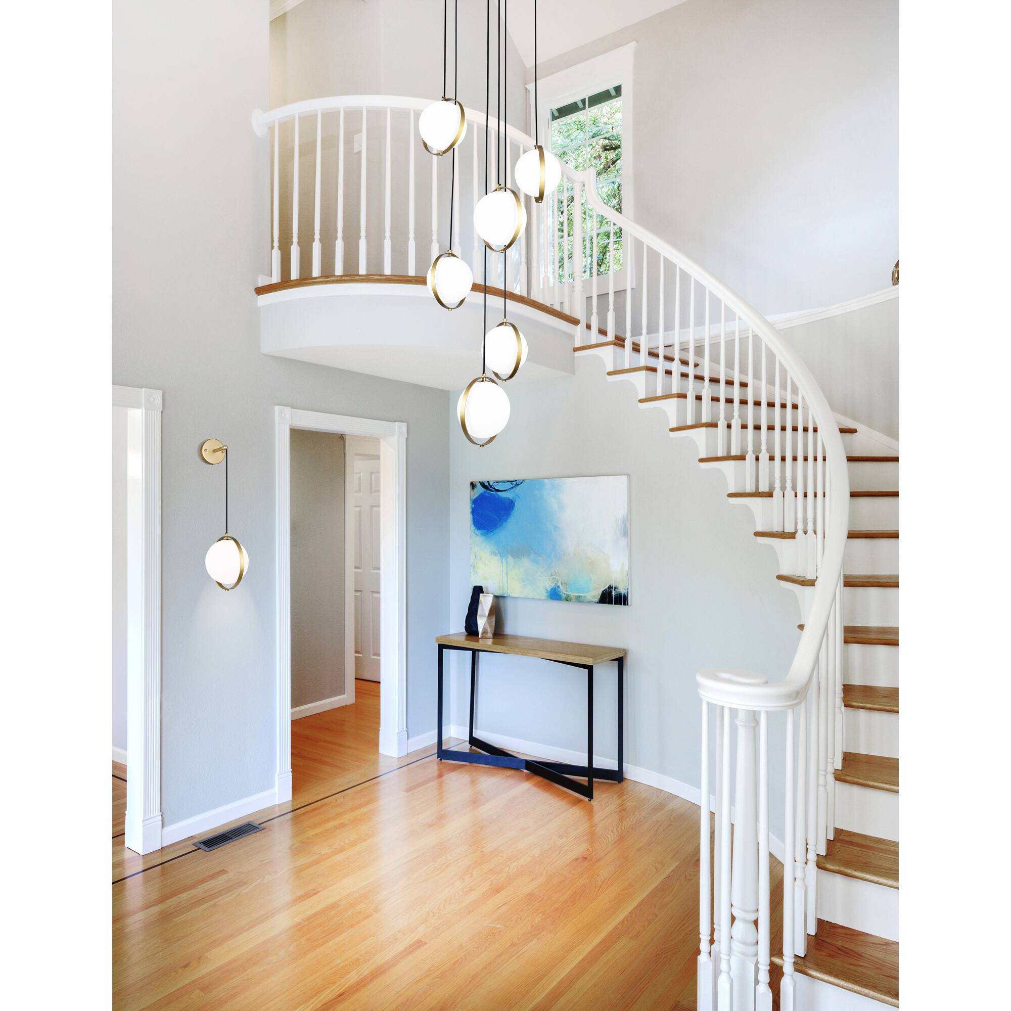 Alt View 2. CWI Lighting - Da Vinci 6 Light Multi Light Pendant With Brass Finish - Medallion Gold.