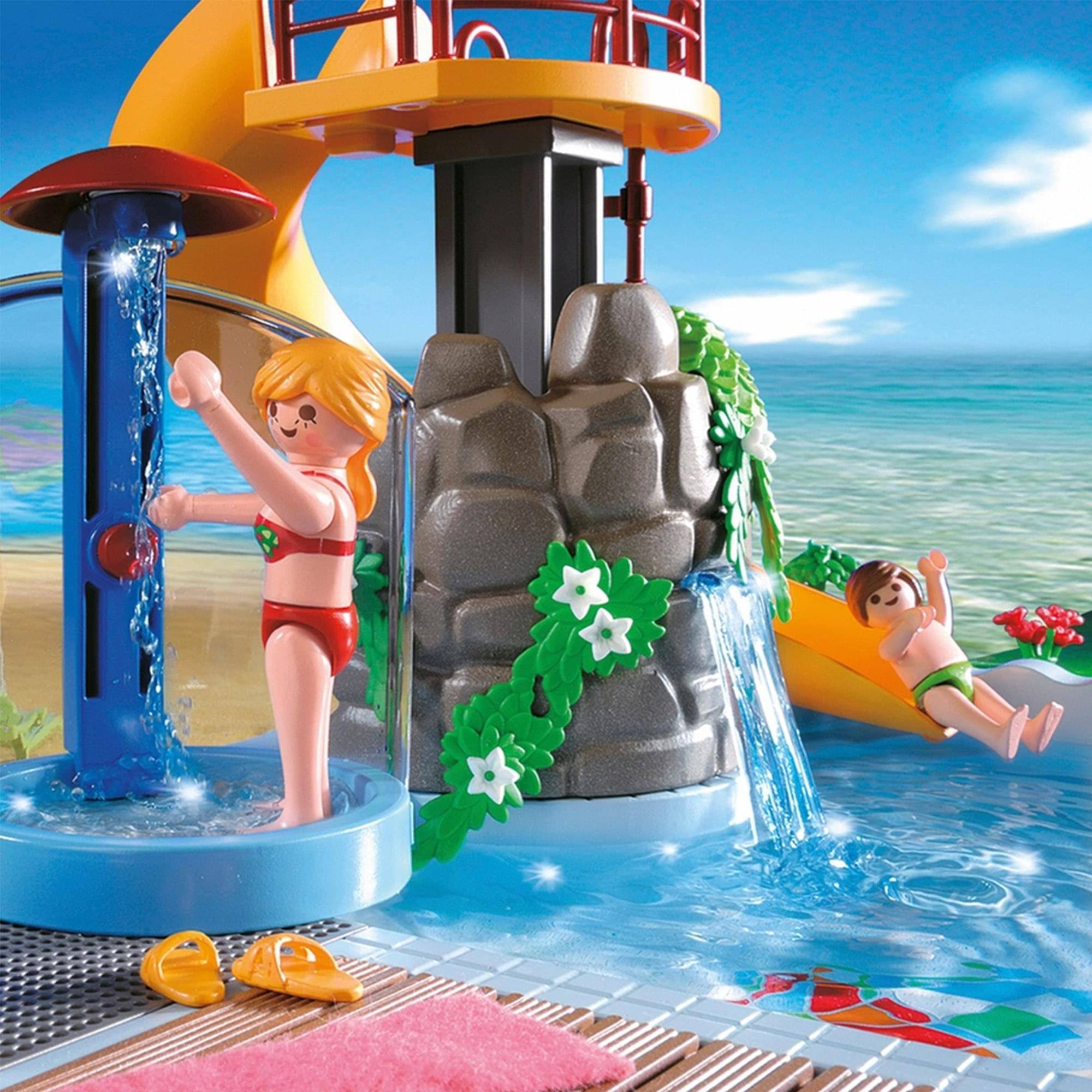 Alt View 3. Playmobil - Playmobil 4858 Family Fun Pool with Slide 133 Piece Building Set - Multi.