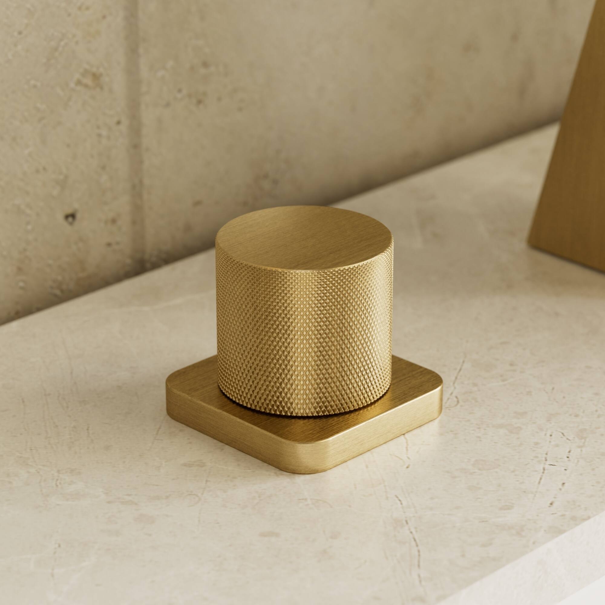 Alt View 7. GRANDJOY - 3‑Hole Waterfall Bathroom Sink Faucet with Dual Handles, and Wide Spout for Modern Vanity Spaces - Brushed Gold.