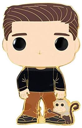Friends 3 Inch Funko POP Pin | Ross w/ Monkey - Black