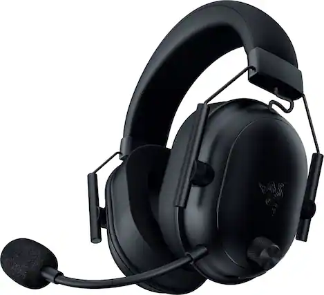Front. Razer - Blackshark V2 Hyperspeed Wireless Over-the-Ear Gaming Headset for PC, Mac, Playstation, Switch, Steam Deck, Mobile - Black.