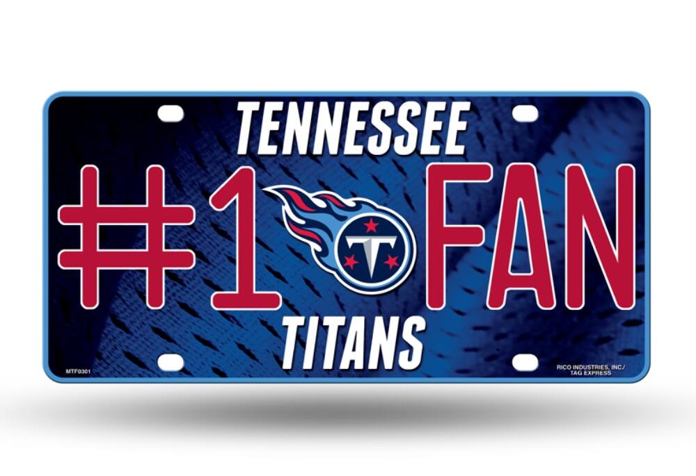 Tennessee Titans #1 Fan Metal Auto License Tag Car Truck Wall