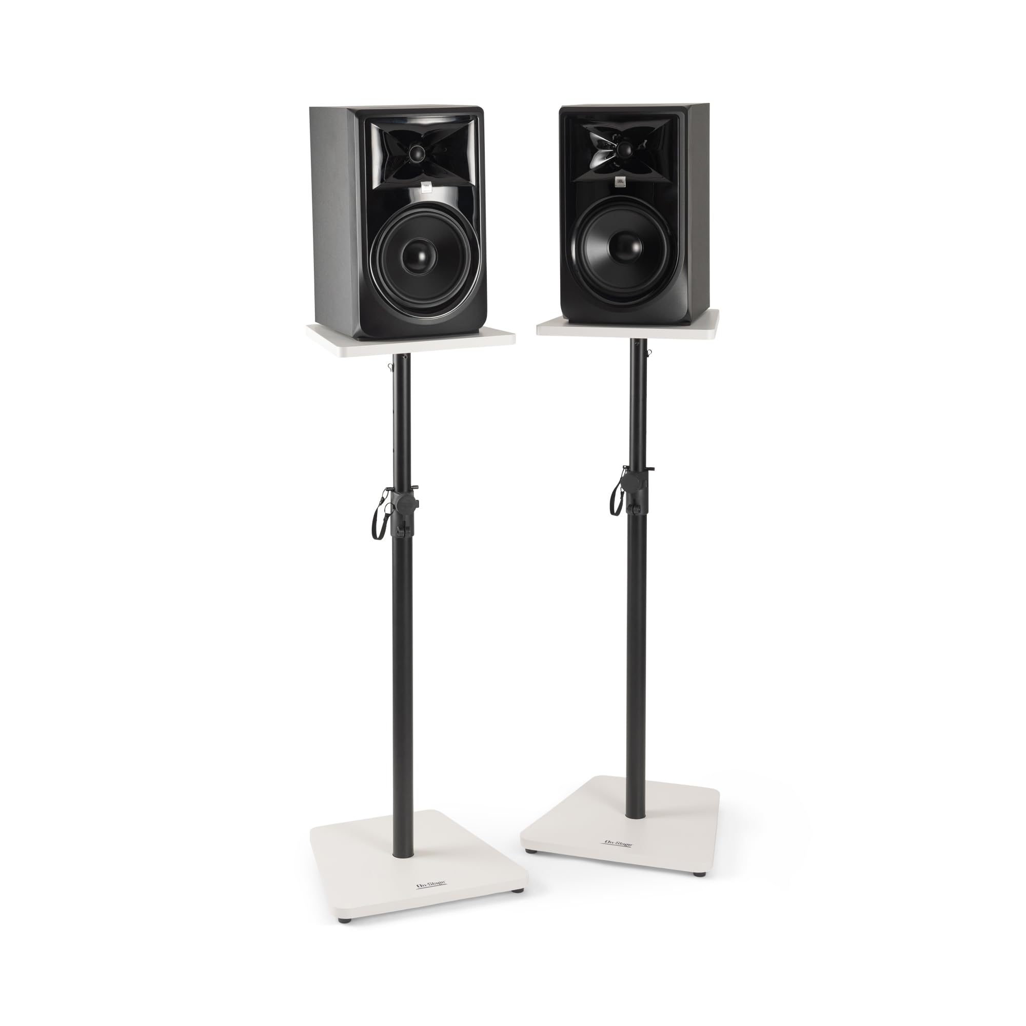 Angle. On Stage Stands - On-Stage Wood Studio Monitor Stands- Floor Bookshelf Speaker Stands, Adjustable, Weight Capacity 90Lb Each, Recording, - Black.