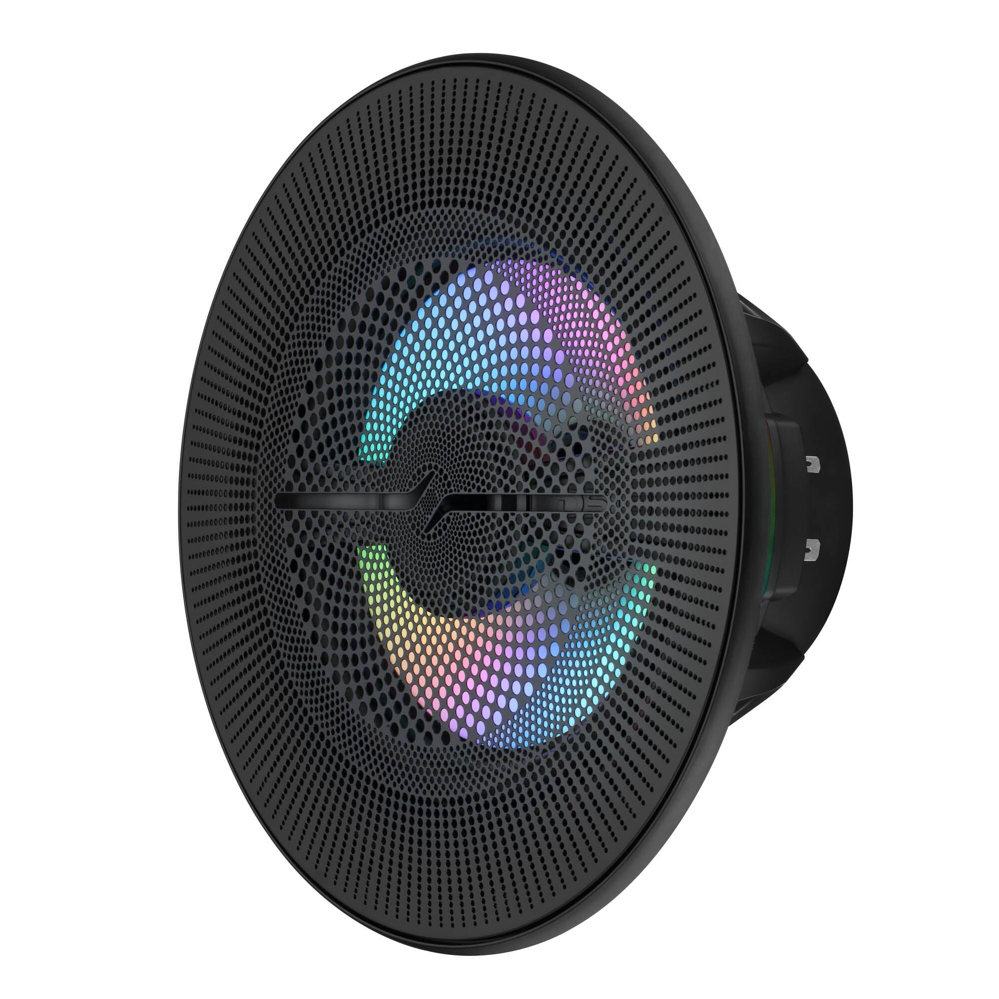 Left. DS18 Audio - NXL 8" 2-way Coaxial Speaker with Built-in Driver and Grille (Pair), 175W RMS 4-Ohm - Black.
