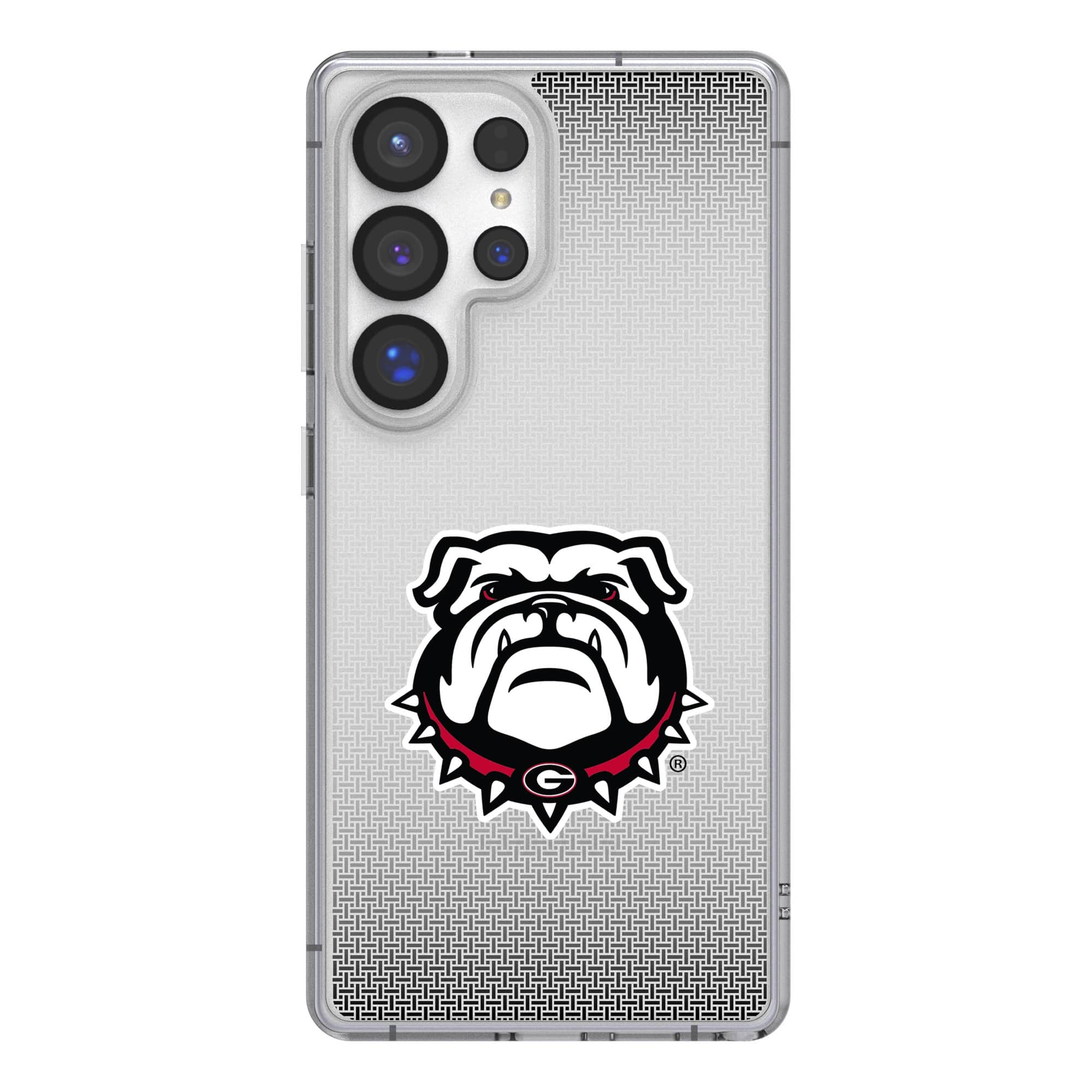 Front. Keyscaper - Georgia Bulldogs Linen Logo Galaxy Clear Case - S24 - Multicolor.