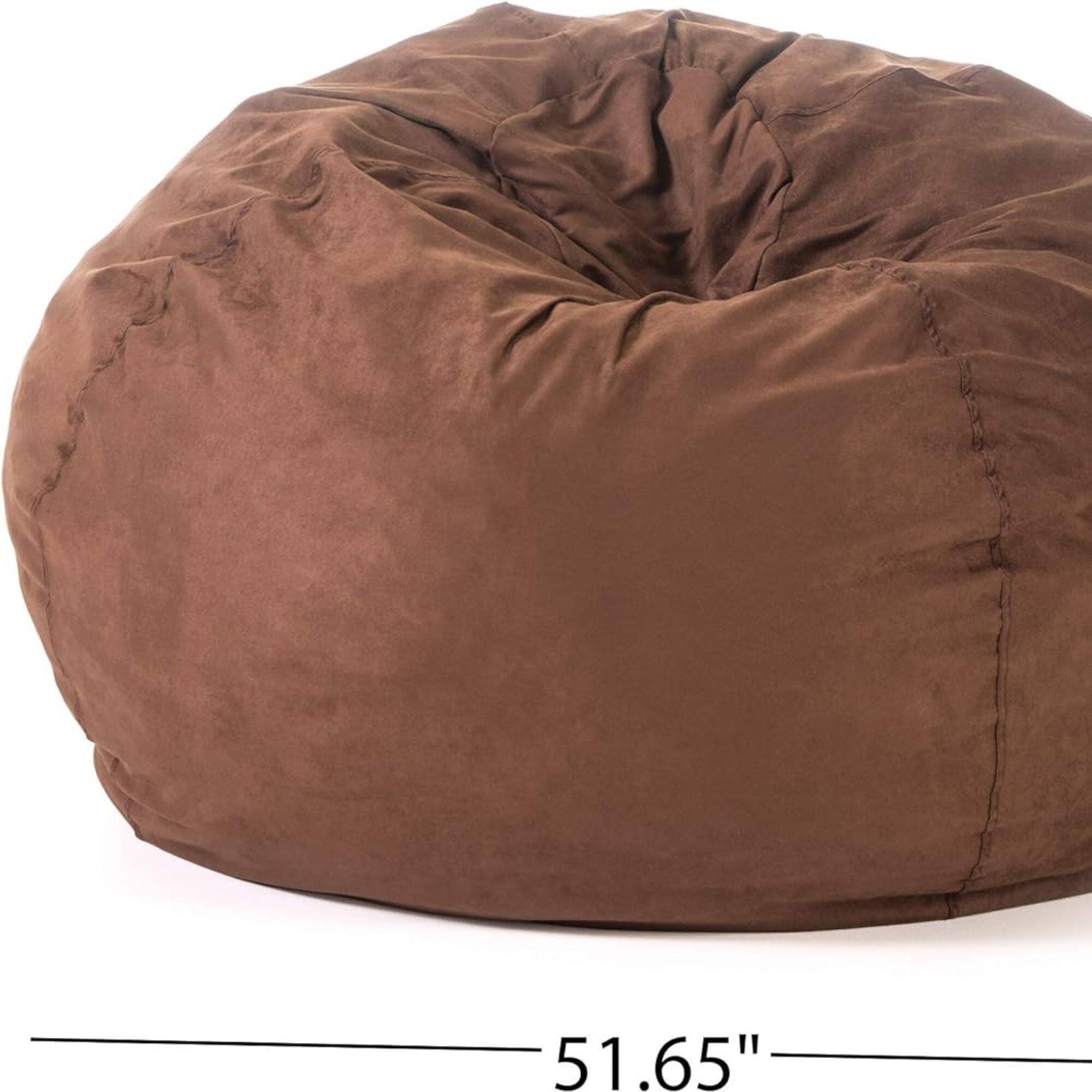 Alt View 1. GOODSILO - Spacious High-Density Shredded Foam Bean Bag Chair with Removable Soft Cover for Ultimate Relaxation - Brown.