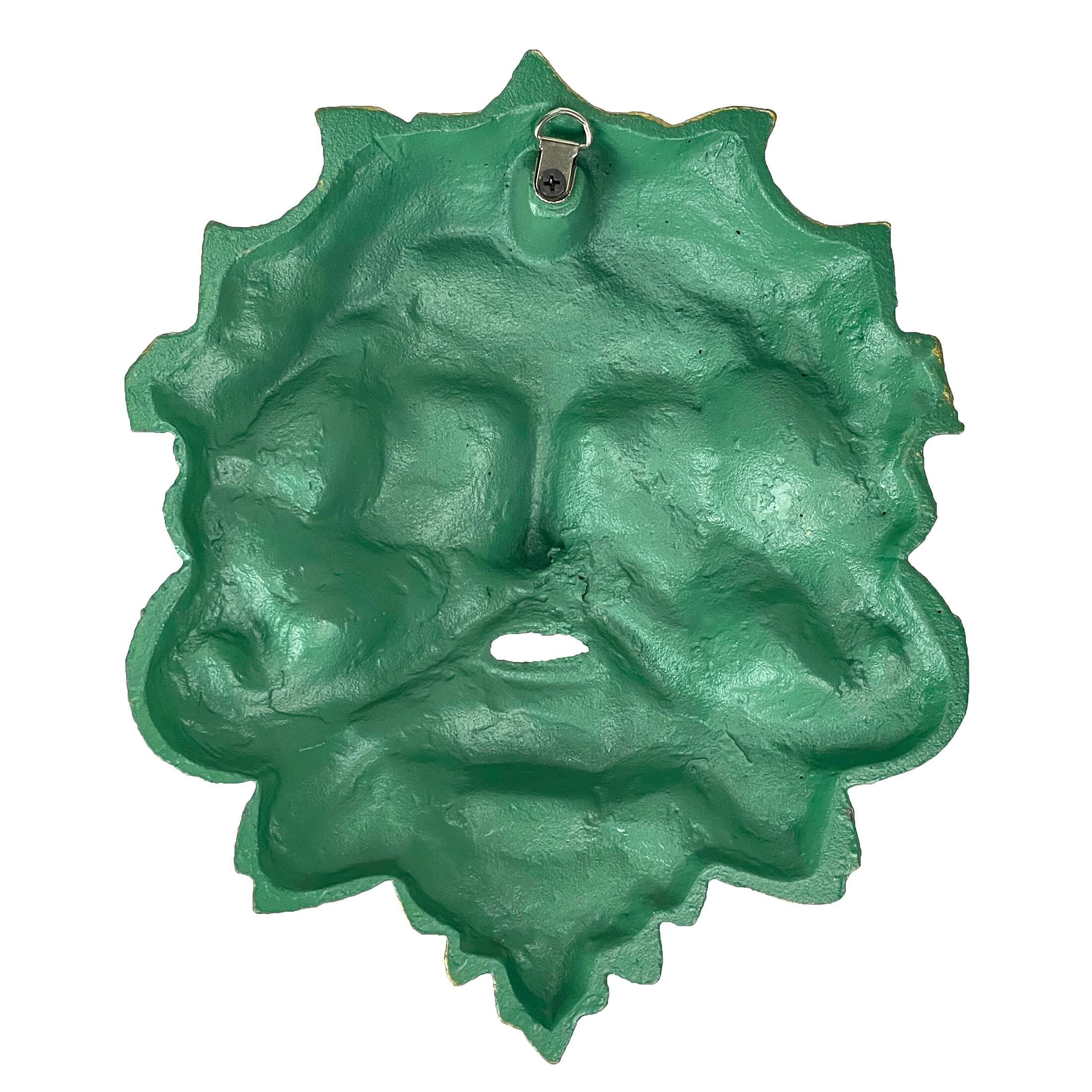 Alt View 9. Zeckos - Cast Iron Celtic Green Man Wall Hanging Antiqued Verdigris Green Finish - Green.
