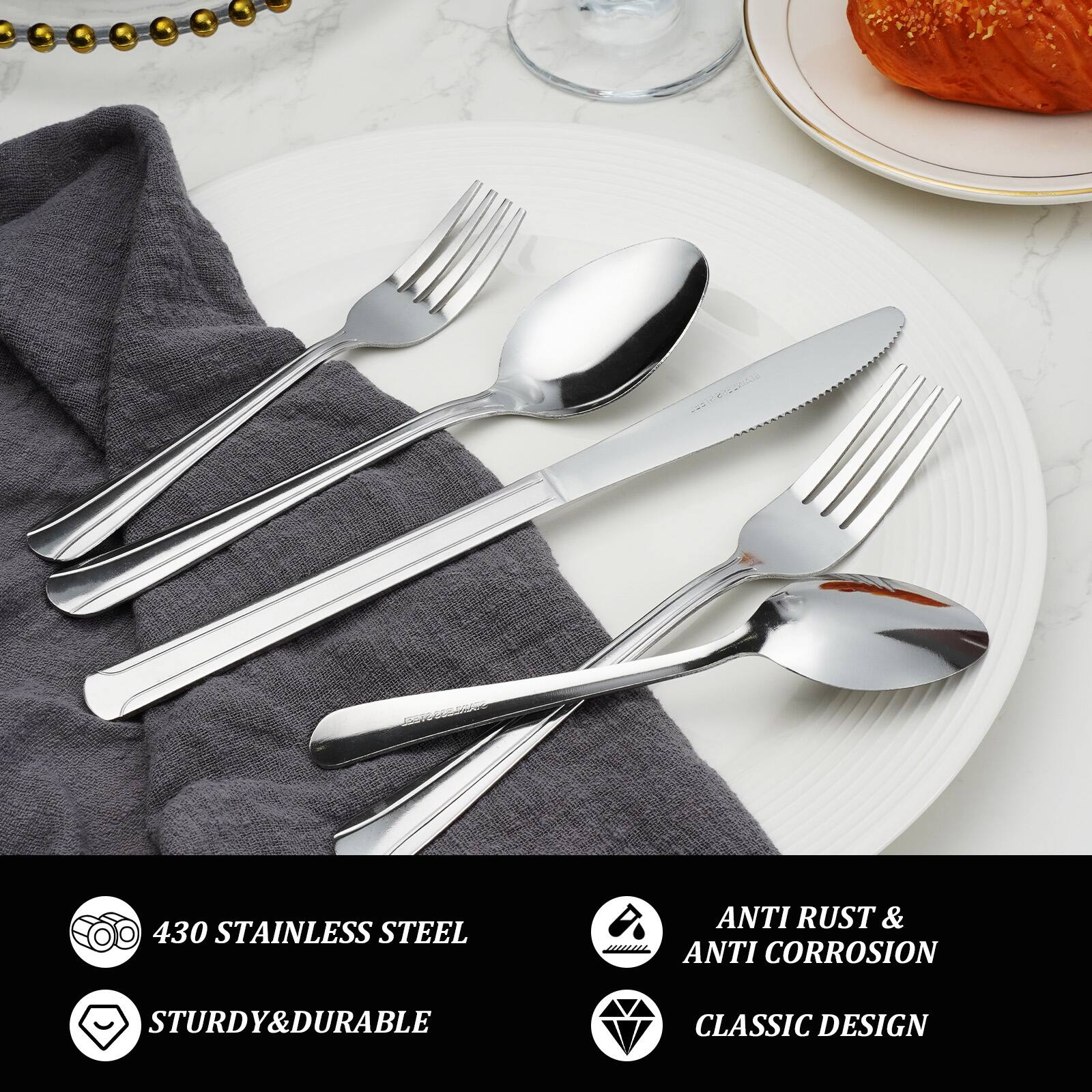 430 Stainless Steel Anti Rust & Anti Corrosion Sturdy & Durable Classic Design