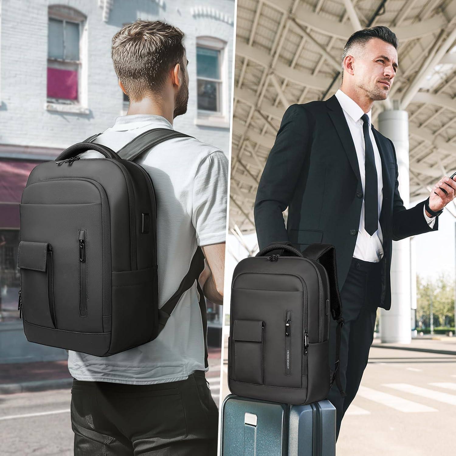 Alt View 4. Live At Space - Laptop Backpack For Men Business 16 Inch Computer Bag With Usb Charging Port Water Resistant Travel Daypack Casual - Default.