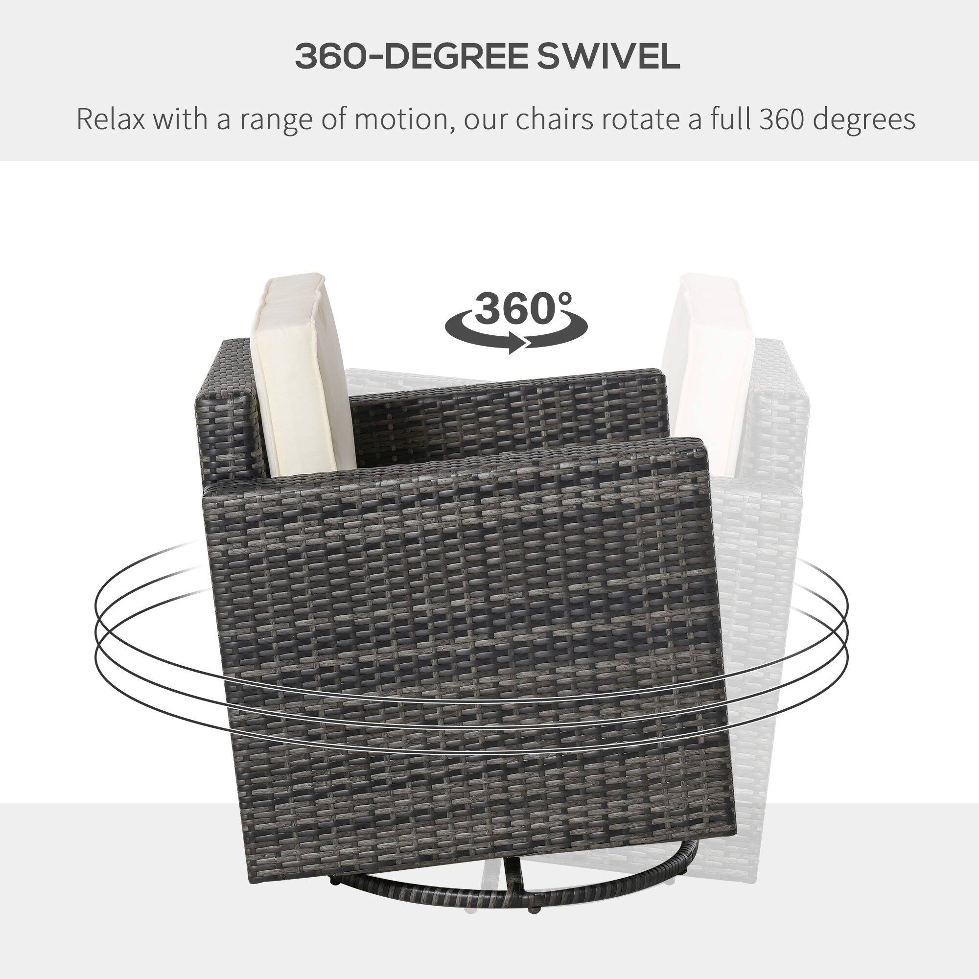 360-DEGREE SWIVEL

Relax with a range of motion, our chairs rotate a full 360 degrees