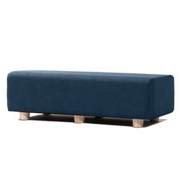 Jaxx - Caya 4-in-1 Large Bed Bench, Giant Ottoman, Dining Bench, and Yoga and Massage Platform, King, Boucle - Navy