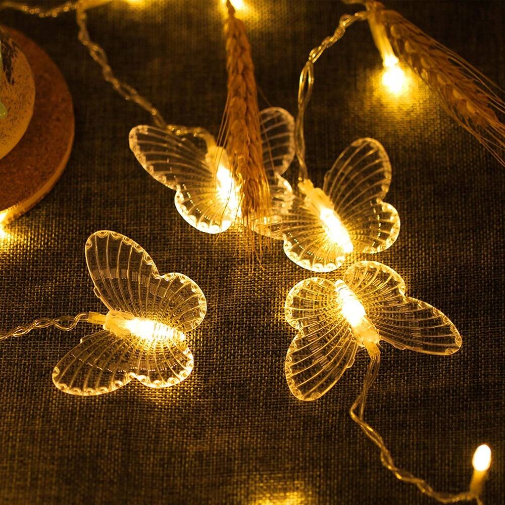 Alt View 2. MOSZAR LLC - Butterfly Curtain Fairy Lights – 120 LEDs, USB, Warm White.