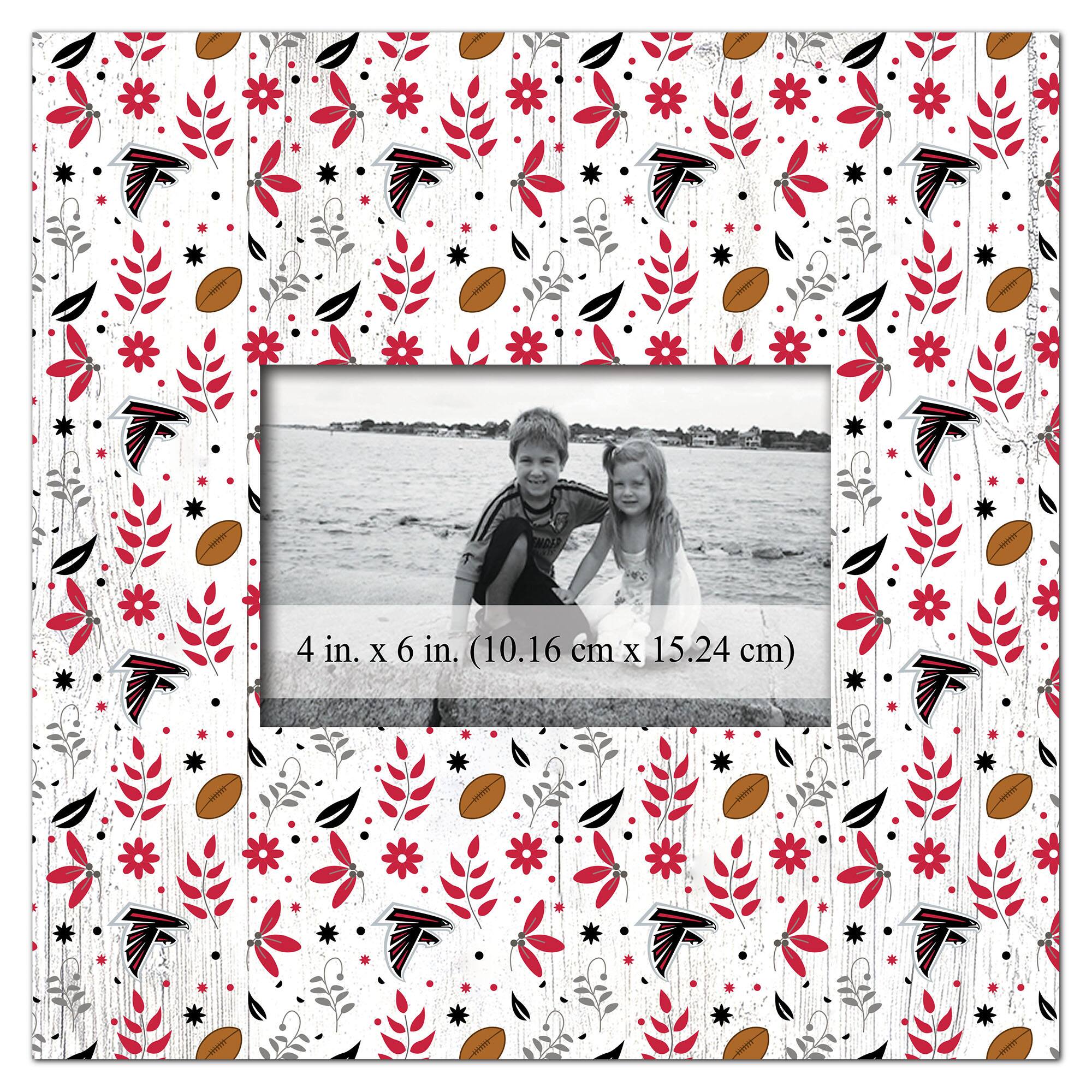 Atlanta Falcons 10'' x 10'' Floral Pattern Frame