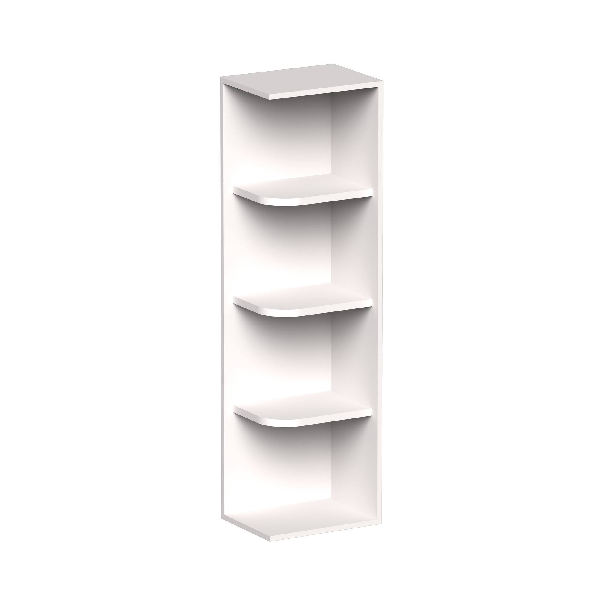 Front. Boyel Living - 12-in W x 42-in H x 9-in D Shaker Open End Shelf Kitchen Wall Cabinet - Glacier White.