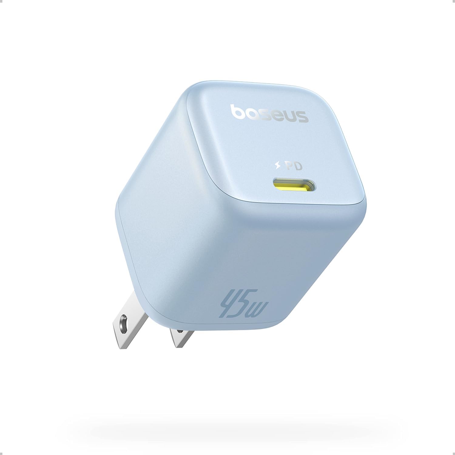 Baseus - Picogo 45W Fast Charger USB C Wall Charger for iPhone16/15/14, Blue - Blue