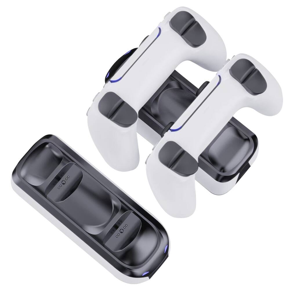 Alt View 1. Cluzine - PS5 Wireless Controller Charging Dock Pin Contact Dual Charger with RGB Light.