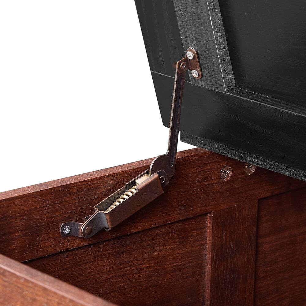 Left. Kadyn - Center Coffee Table, Living Room Table,Farmhouse Coffee Table, Square Wood Center Table with Large Hidden Storage - Brown.