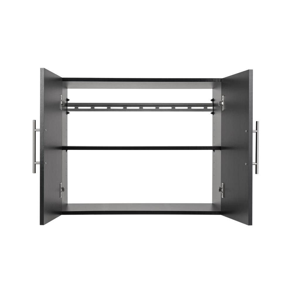 Left. Prepac - HangUps 30" Upper Storage Cabinet, Black - Black.