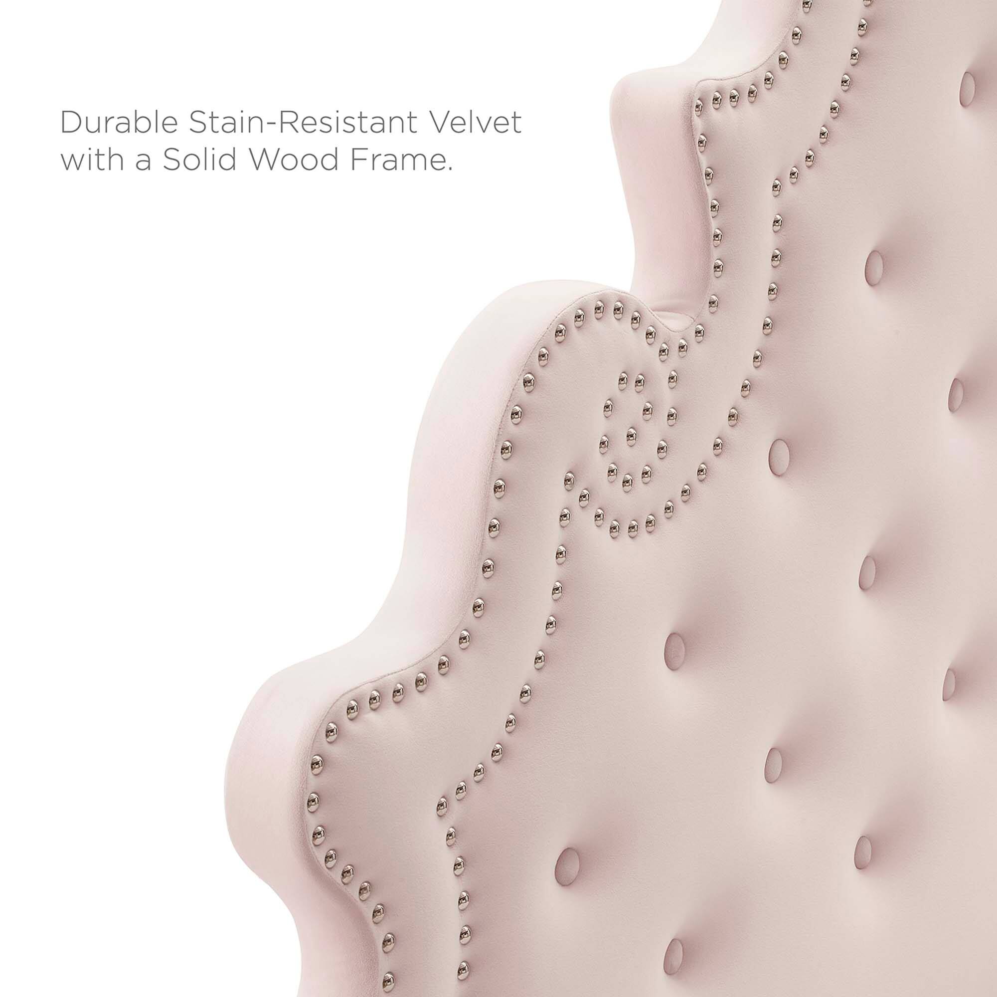 Durable Stain-Resistant Velvet with a Solid Wood Frame.