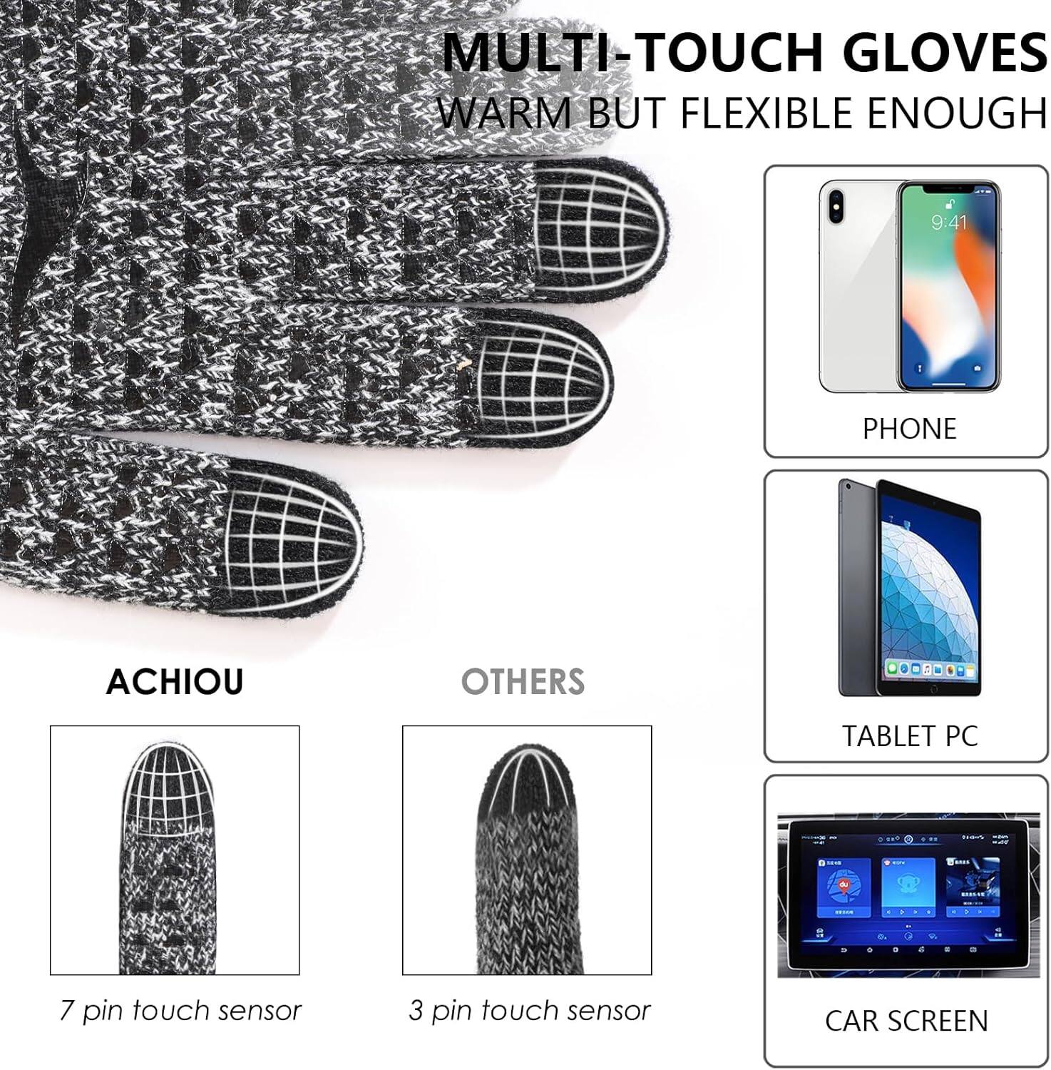 MULTI-TOUCH GLOVES  
WARM BUT FLEXIBLE ENOUGH  

PHONE  
TABLET PC  
CAR SCREEN  

ACHIQU  
7 pin touch sensor  
3 pin touch sensor  

OTHERS