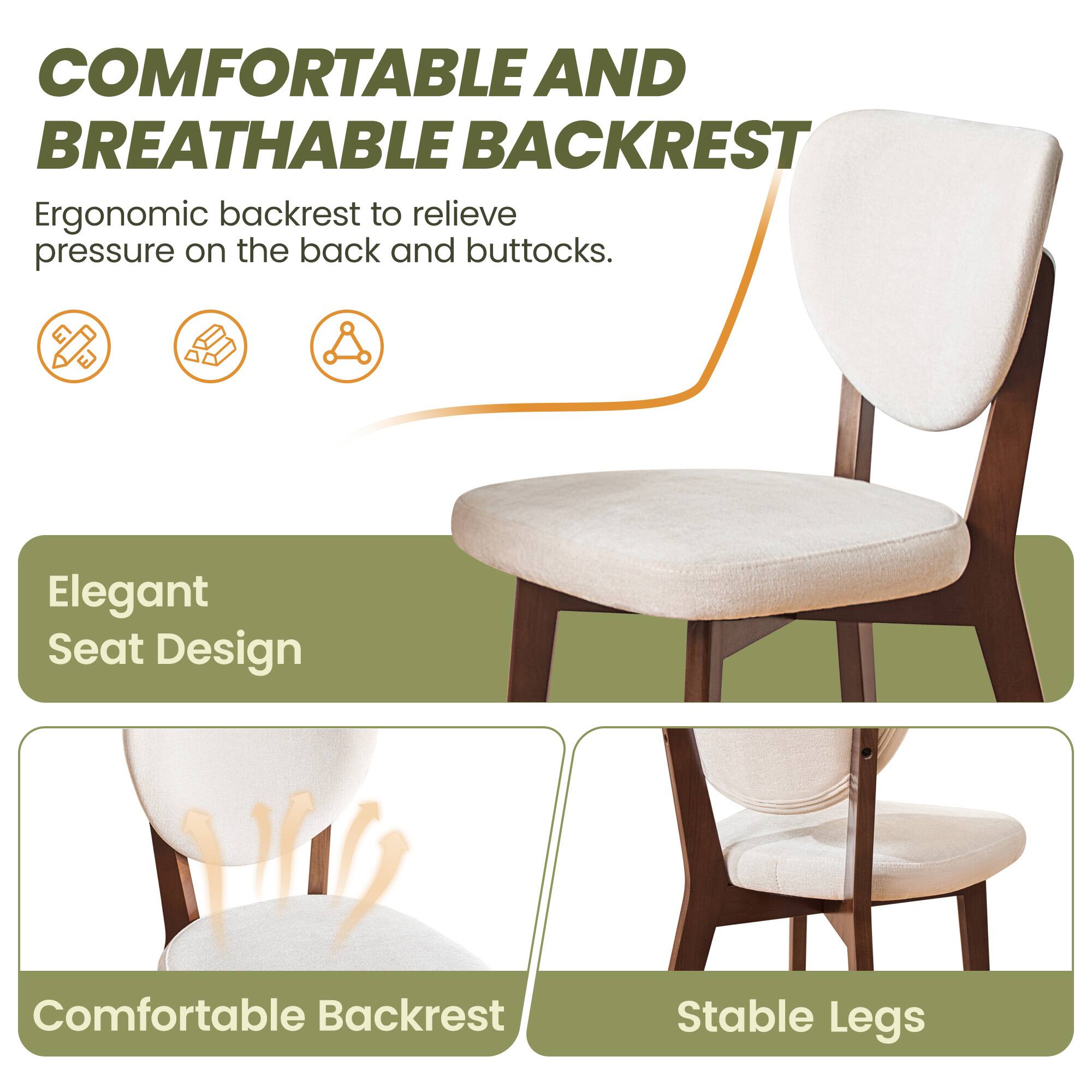 **COMFORTABLE AND BREATHABLE BACKREST**

Ergonomic backrest to relieve pressure on the back and buttocks.

- Elegant Seat Design
- Comfortable Backrest
- Stable Legs