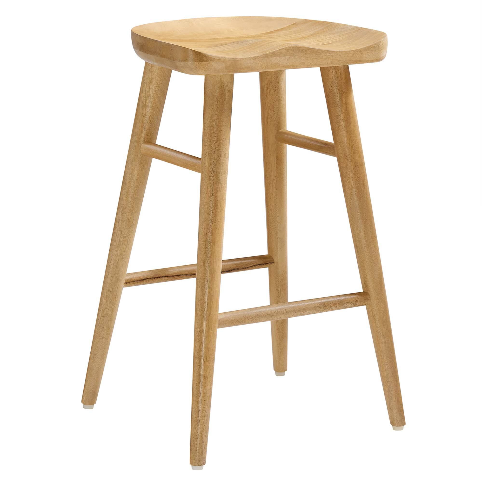 Back. Modway - Saville Backless Wood Counter Stools Set of 2 by Modway - 0.