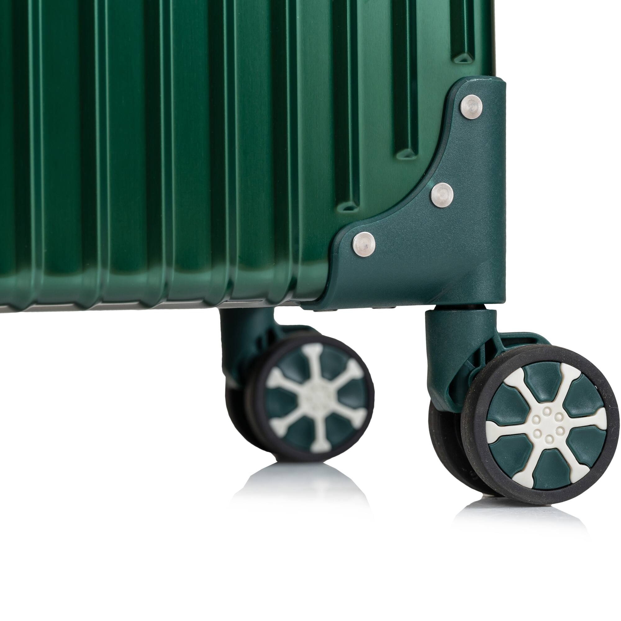 Alt View 1. Champs - Elite Aluminum Collection Carry-on Luggage Case - Green.