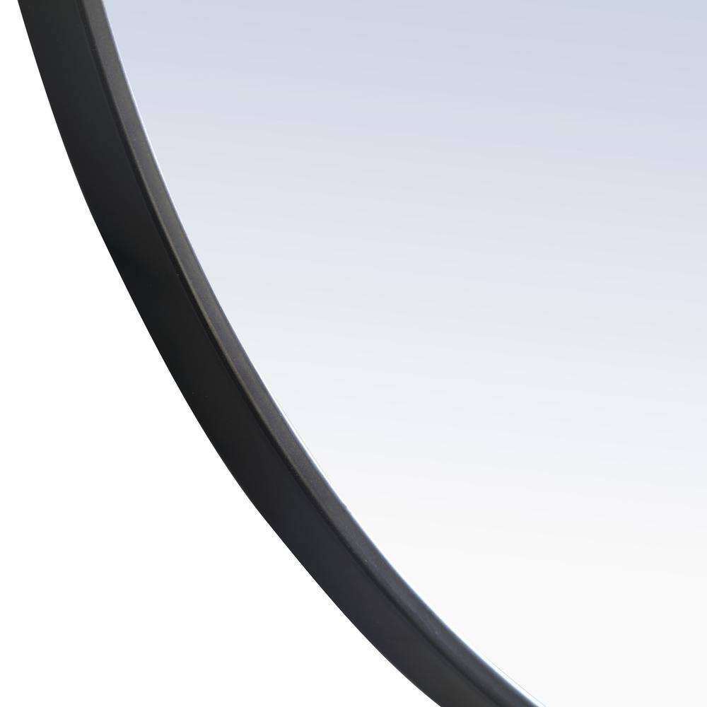 Alt View 8. Elegant Decor - Metal frame Round Mirror 42 inch Black finish - Black.