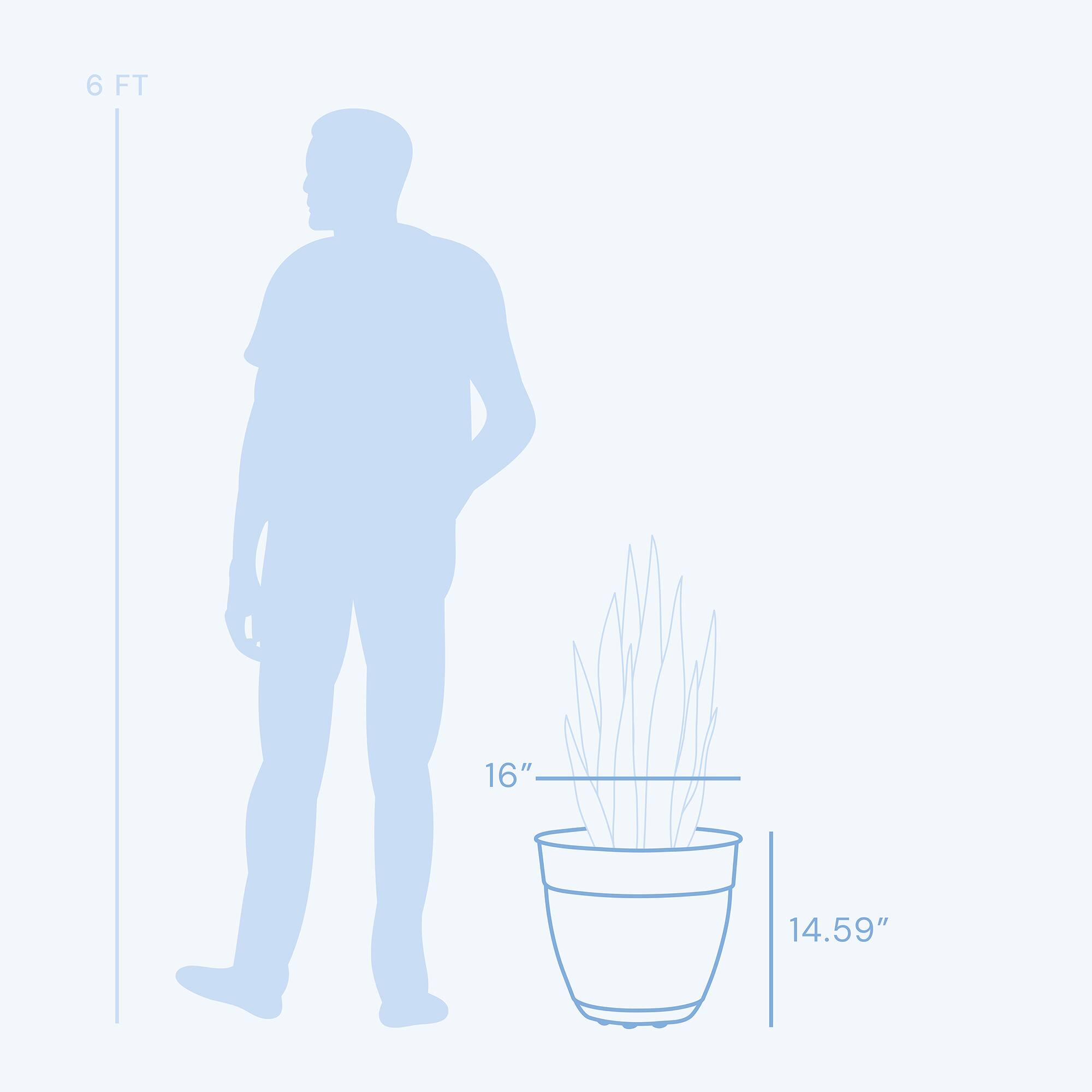 6 FT  
16"  
14.59"