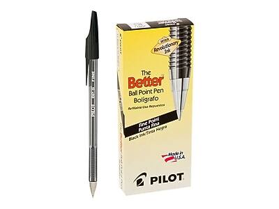 Pilot - Better Ballpoint Pens, Fine Point, Black Ink, Dozen (35011)