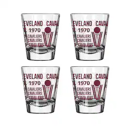 Logo Brands - Cleveland Cavaliers 4-Pack 2oz. Shot Glass Set - Multicolor