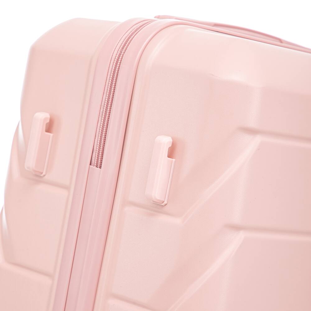 Angle. Ropilly - Ropilly Pink Hard Shell Luggage Set 3 Piece Spinner Suitcase 20 24 28 Inch - Pink.