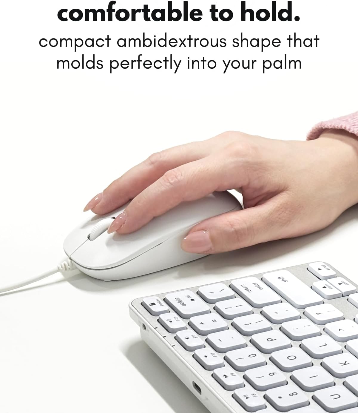 comfortable to hold. compact ambidextrous shape that molds perfectly into your palm