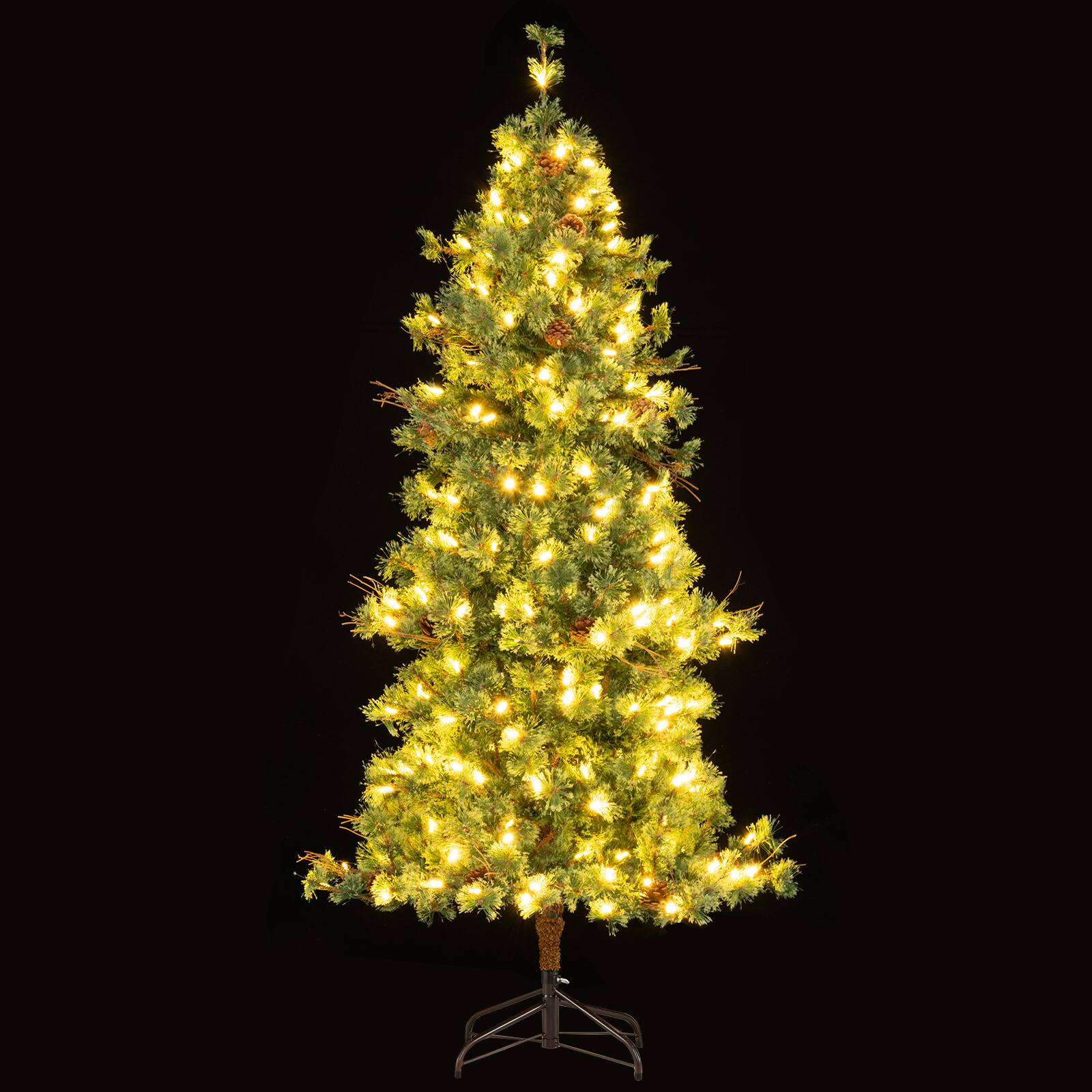 Alt View 3. Gymax - Gymax 6 FT Pre-Lit Artificial Christmas Tree Cashmere Xmas Tree w/ 370 Pine Needles - Green.