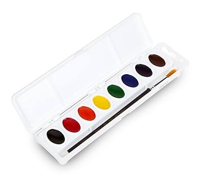 Alt View 4. Crayola - Crayola Oval-Pan Watercolor Mixing Set, Matte Finish, Assorted Colors, 8/Set (53-0080) - Assorted Colors.