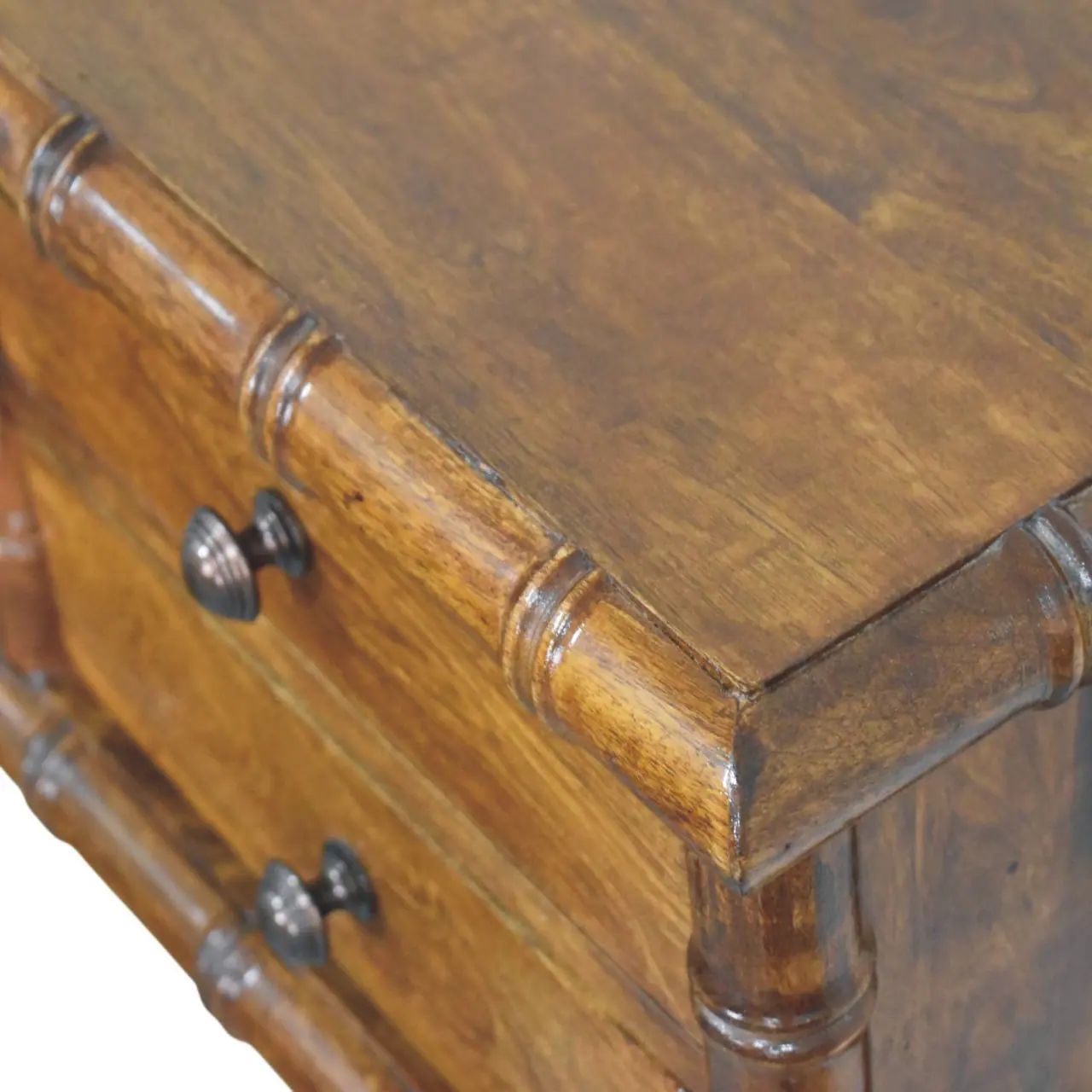 Alt View 2. Artisan Furniture - Artisan Furniture Solid Wood Bamboo Two Drawer Wall-Mounted Bedside, Brown - Brown.