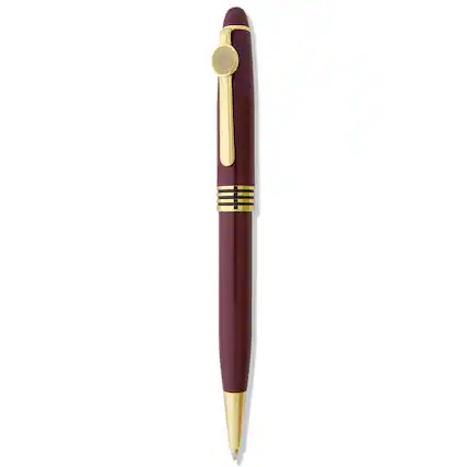 Front. Jardine - Burgundy Akron Zips Ballpoint Pen - Burgundy.