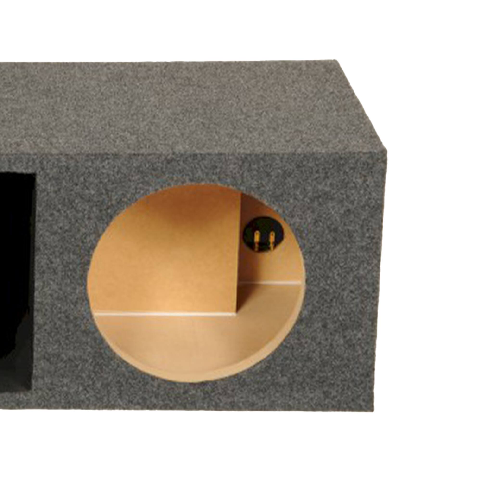 Alt View 2. QPower - Q Power 2 Hole 10-Inch Vented Heavy Duty Subwoofer Enclosure, Charcoal Grey - CHARCOAL GREY.