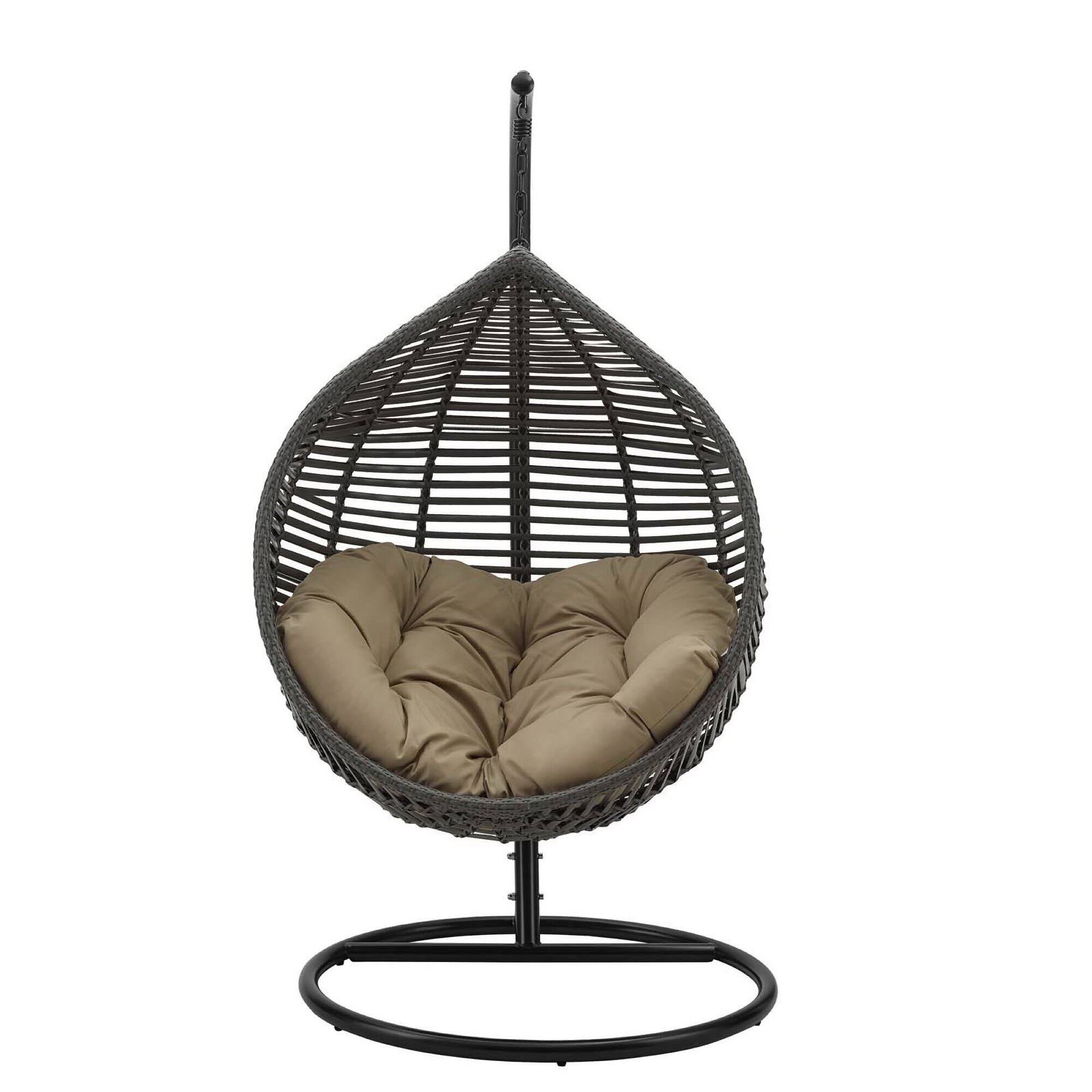Left. Modway - Garner Teardrop Outdoor Patio Swing Chair by Modway - Gray Mocha.