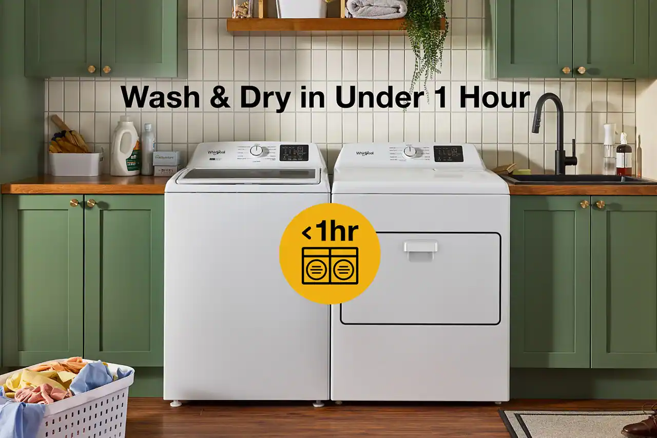 Wash & Dry in Under 1 Hour

<1hr