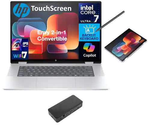 TouchScreen
Envy 2-in-1 Convertible
Intel Core Ultra 7
IPS Super Clear
WiFi 7
Backlit Keyboard
Copilot