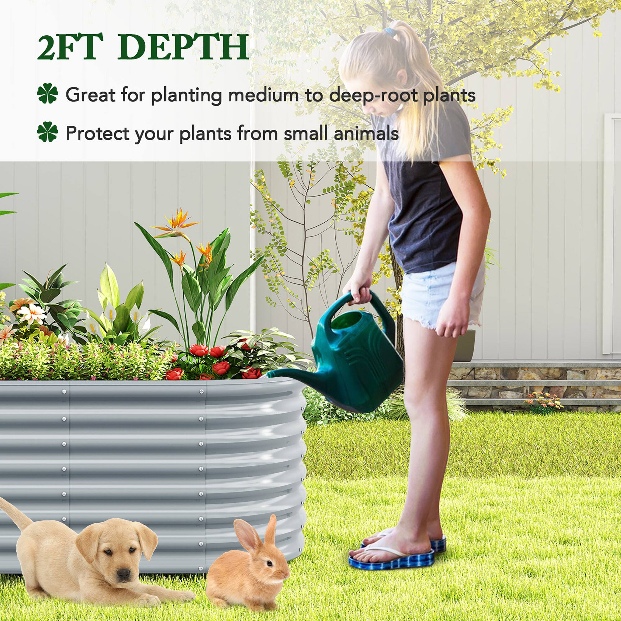 2FT DEPTH

- Great for planting medium to deep-root plants
- Protect your plants from small animals
